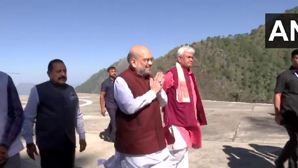  Union Home Minister Amit Shah offers prayers at the Mata Vaishno Devi Temple in Katra.