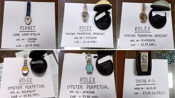 ఢిల్లీ విమానాశ్రయంలో 28కోట్ల విలువైన వాచ్ లు సీజ్ 