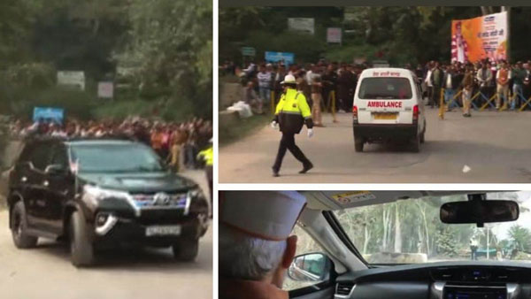 In Himachal Pradesh, the Prime Minister stopped his convoy for an ambulance In Himachal Pradesh, the Prime Minister stopped his convoy for an ambulance