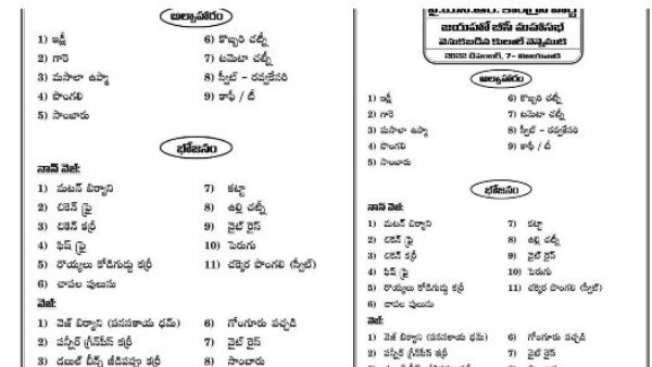 మెనూ ఇదే..