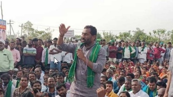 farmers stopped protest at kamareddy collector: calls for bandh tomorrow