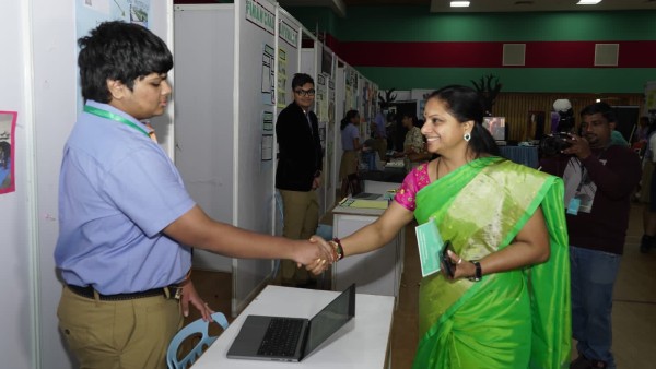 MLC Kavitha was happy and felt proud of son arya project on the environment MLC Kavitha was happy and felt proud of son arya project on the environment