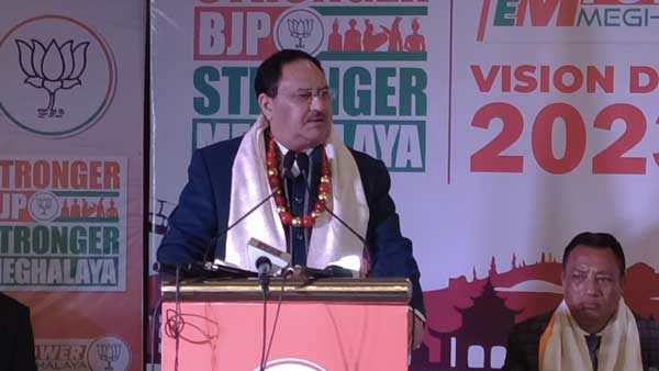 Bharatiya Janata Party president JP Nadda has released the manifesto for the Meghalaya assembly elections