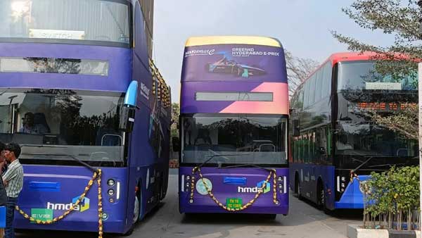 KTR said that double decker bus will be available in Hyderabad soon