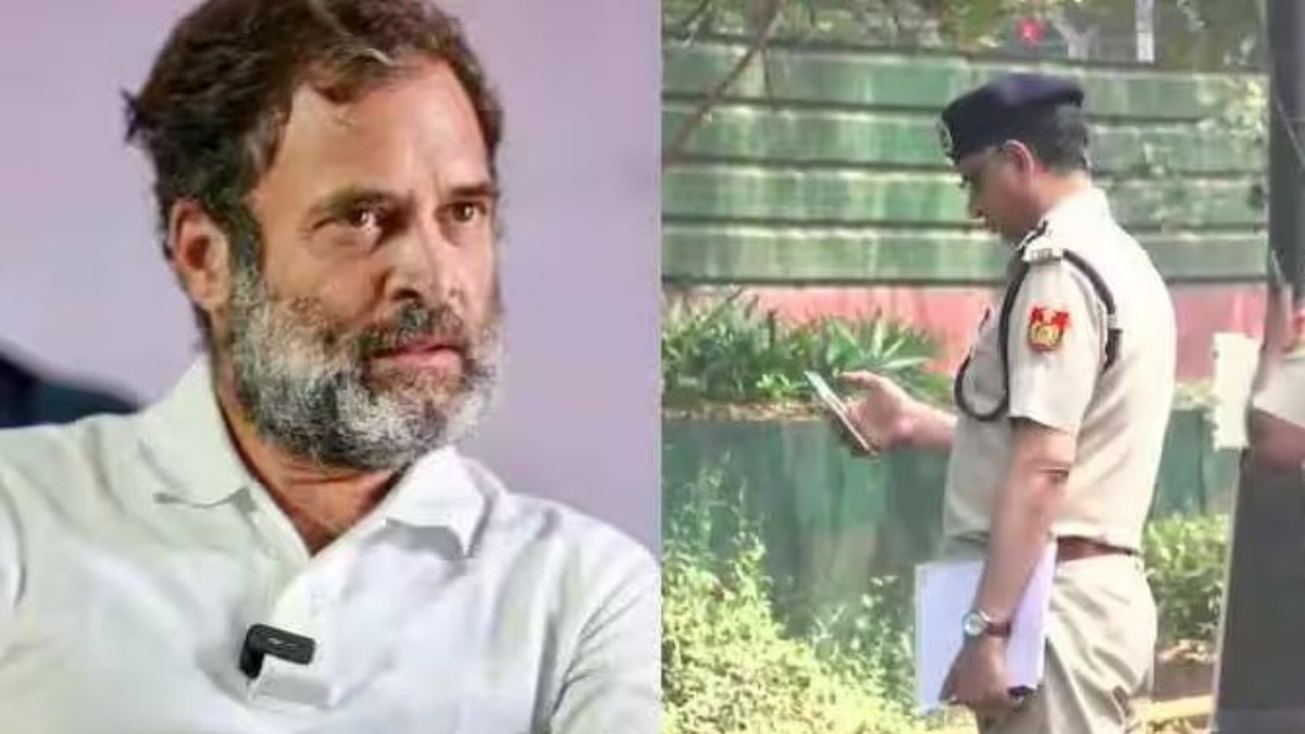 Delhi cops At Rahul Gandhis House Regarding His Remark On Sexual Assault Survivors Delhi cops At Rahul Gandhis House Regarding His Remark On Sexual Assault Survivors