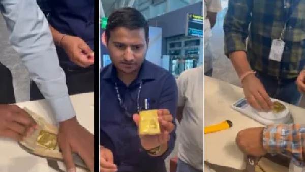 చెప్పుల్లో కేజీకి పైగా బంగారం పెట్టిన నిందితుడు