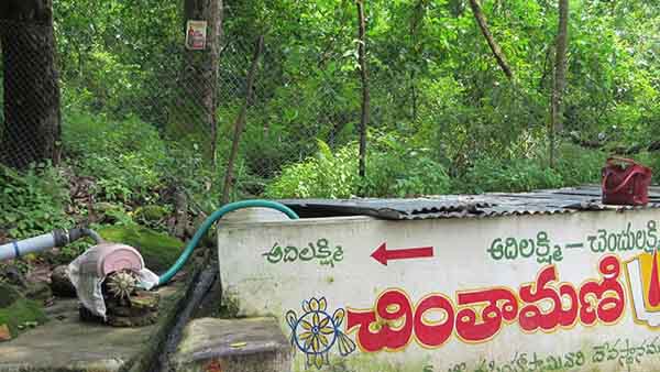 స్వామి పాదాల నుండి చింతామణి జలధార 