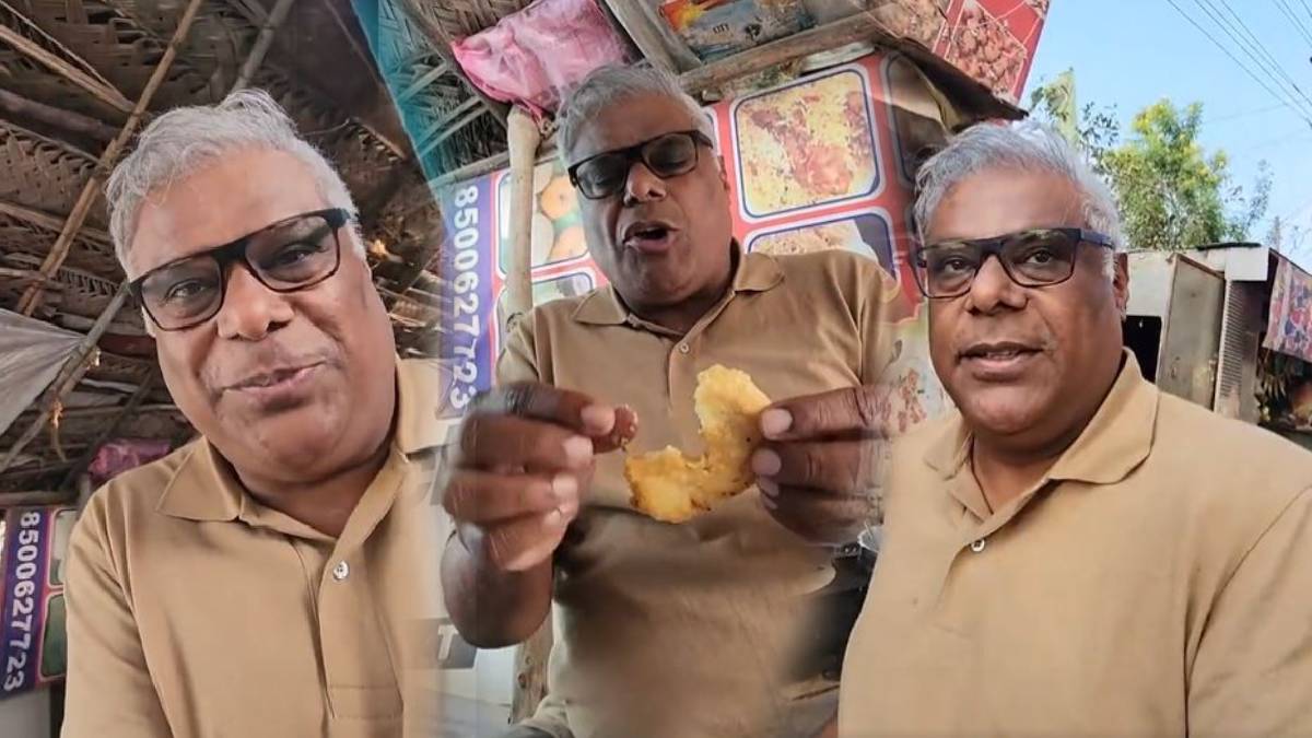 Actor Ashish Vidyarthi taste South Indias famous food Dosa at a road side hotel in Tirupati Actor Ashish Vidyarthi taste South Indias famous food Dosa at a road side hotel in Tirupati