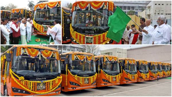 TTD Chairman YV Subba Reddy flagged off 10 electric buses to Tirumala from Tirupati TTD Chairman YV Subba Reddy flagged off 10 electric buses to Tirumala from Tirupati