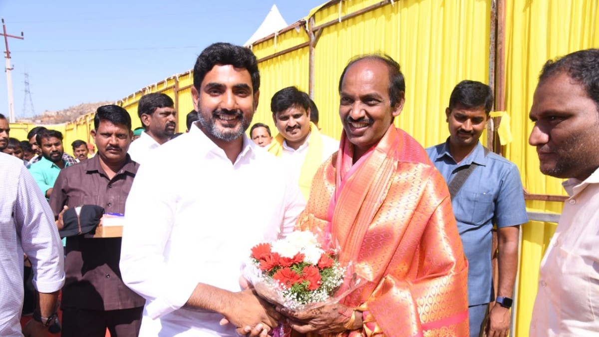 nara lokesh felicitates three mlc winners ramgopal reddy, chiranjeevirao and srikanth