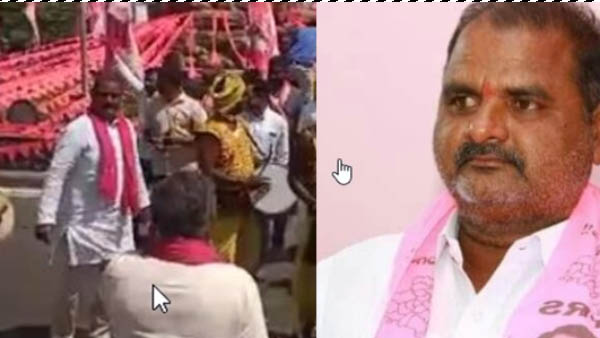 BRS leader Bandari Narendra suddenly collapsed and died while dancing in party event in Jagtial BRS leader Bandari Narendra suddenly collapsed and died while dancing in party event in Jagtial