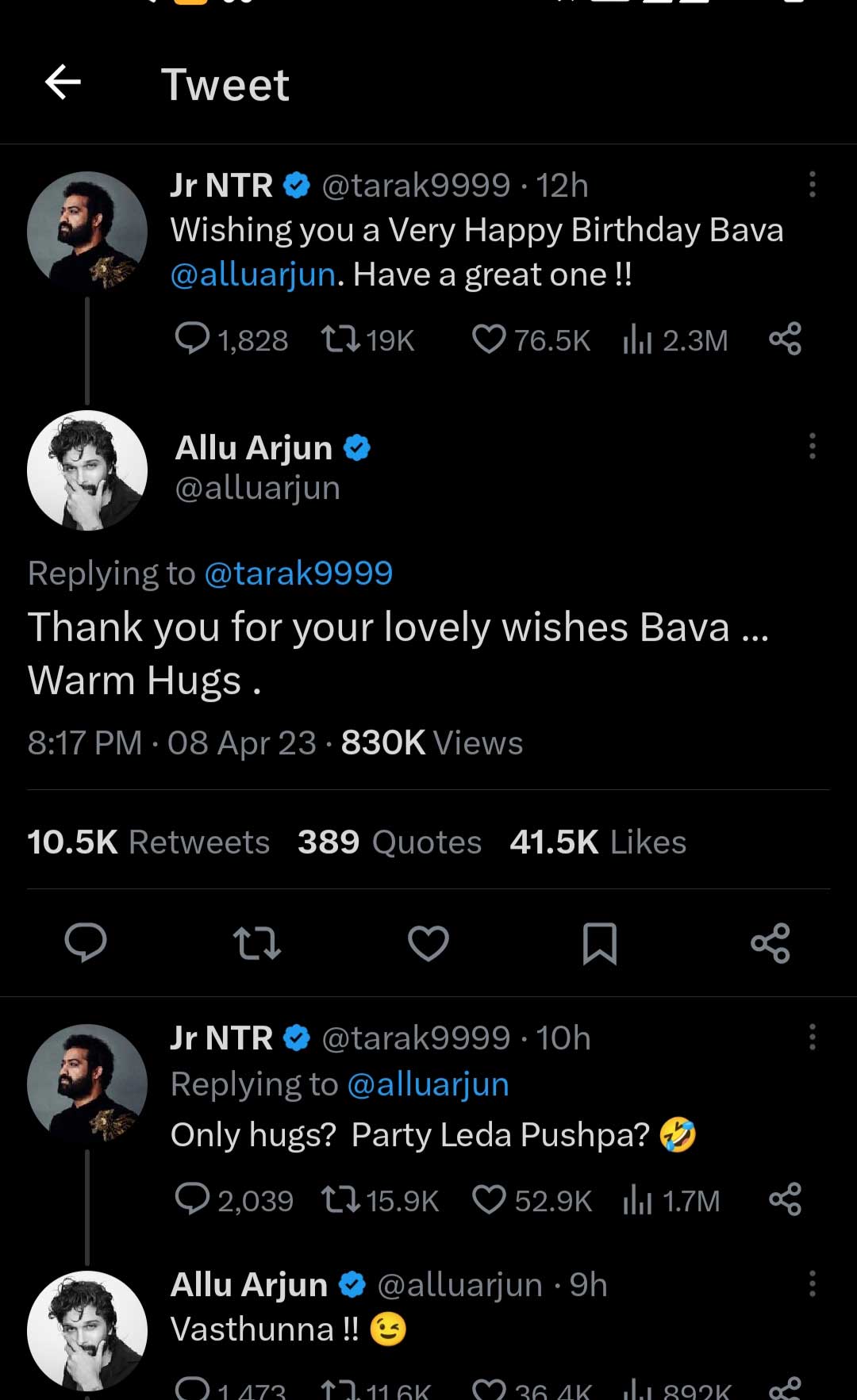 junior ntr tweet on allu arjun birthday