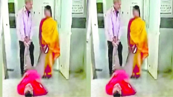 A patient was dragged with his legs by his relatives, to reach doctor, in Nizamabad district hospital