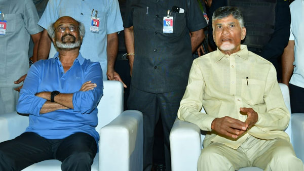 NTR is a man of the age; Chandrababu Visionary. Rajinikanth showered with praise