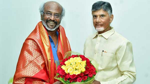super star rajinikanth met tdp chief chandrababu along with balakrishna in his house