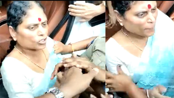 YS Vijayamma slapped women police constable like her daughter ys sharmila 