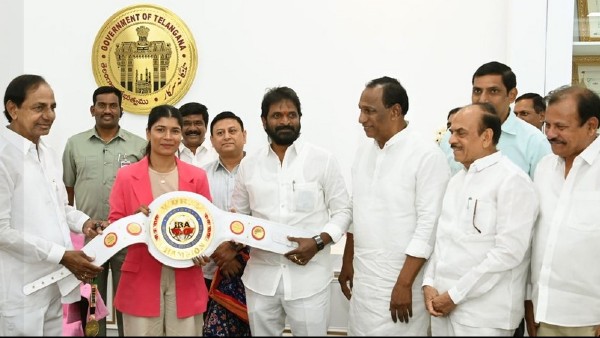 CM KCR announces Rs 2 crore for world boxing champ Nikhat Zareen CM KCR announces Rs 2 crore for world boxing champ Nikhat Zareen