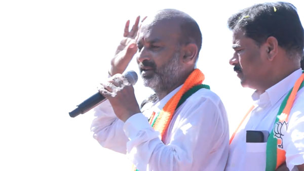 BJP leader Bandi Sanjay fired at telangana govt for Jagitial SI Anil suspension BJP leader Bandi Sanjay fired at telangana govt for Jagitial SI Anil suspension