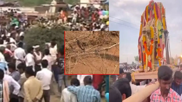  devotees Rolling on thorns.. Kampakalli utsav in prakasam district in andhrapradesh!!