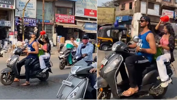 Video Of Couple Bathing While Riding Scooty Goes Viral