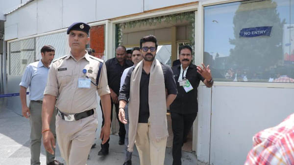 Actor Ram Charan arrives at Srinagar airport to attend the G20 Tourism Working Group meeting 