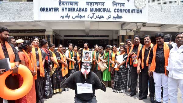 tension situation at GHMC main office: BJP corporator arrested