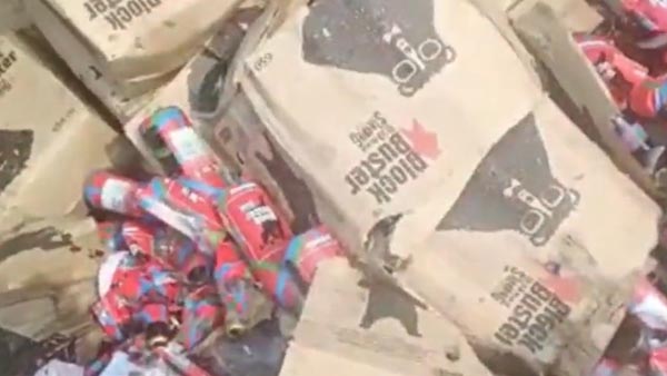 A video of a beer van carrying a load of beer overturned in Anakapalli district has gone viral on social media.