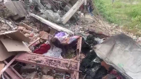 bomb blast in kuppam: house destroyed; The condition of a couple is critical!!