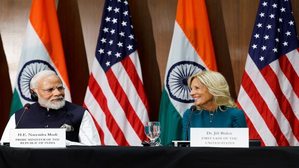PM Modi and Jill Biden