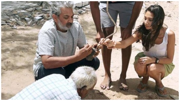The number one director SS Rajamouli is enjoying being happy with his family in Tamil Nadu