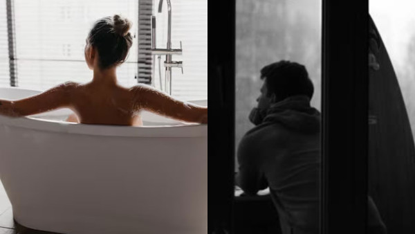 A young man saw from the window while aunty was taking a bath in the bathroom in Bengaluru