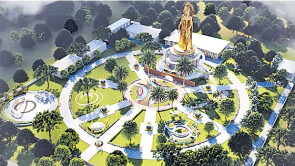 Union Minister Amit Shah lays the foundation stone of 108 feet tall statue of Lord Shri Ram in Mantralayam, Kurnool