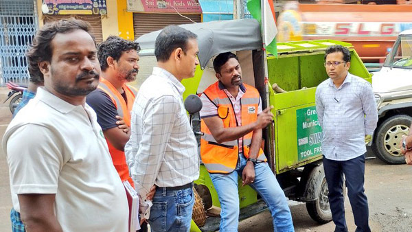 GHMC Commissioner Ronald Rass turned as a Municipal sanitation worker