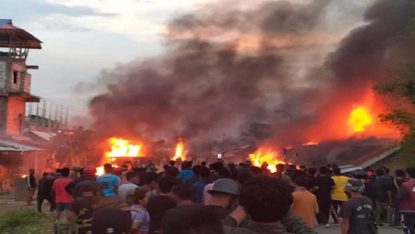  The house of the Huirem Herodas Meitei was burnt down in Manipur