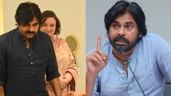 Pawan Kalyan and his wife Anna Lezhneva participated in Pooja at his Hyderabads residence