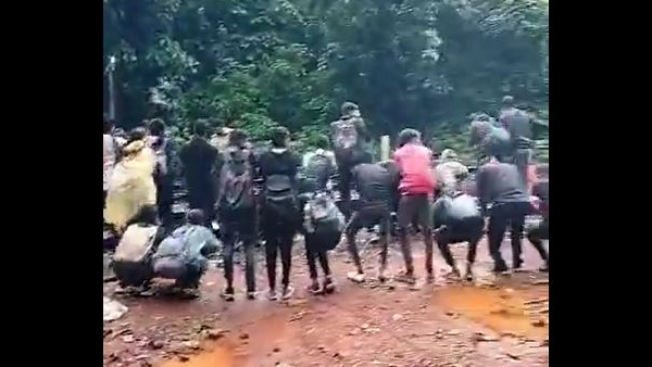 A group of trekkers were made to do squats by RPF as punishment at Dudhsagar