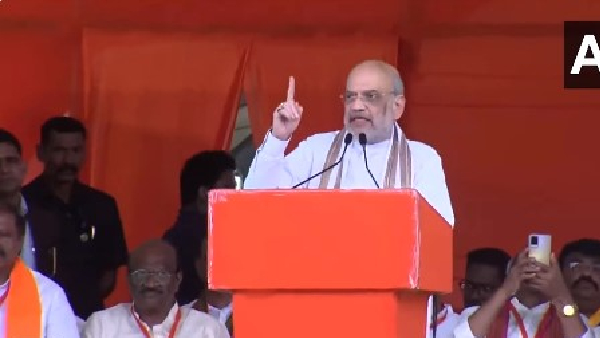 Amit Shah hits out at BRS and Congress in Khammam public meeting Amit Shah hits out at BRS and Congress in Khammam public meeting