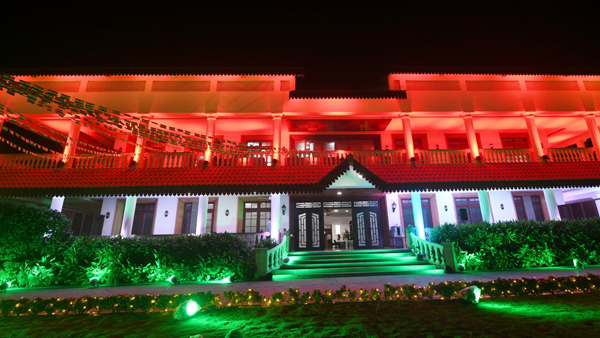 independence day special : ap government offices shining in tri-colour lights