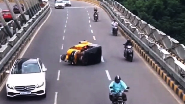 A video related to a road accident on Durgam Cheruvu cable bridge is going viral on social media