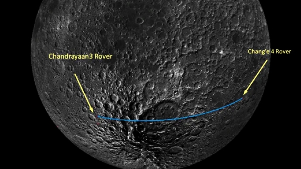 will india, china rovers meet on moons surface ? what is the distance between them ?