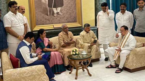 Chandrababu meets with BJP Chief Nadda