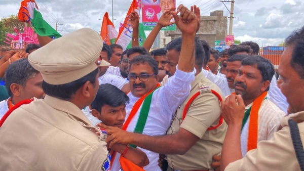  Tension in Medak. Attempt to block CM KCRs tour. Congress leaders arrested.