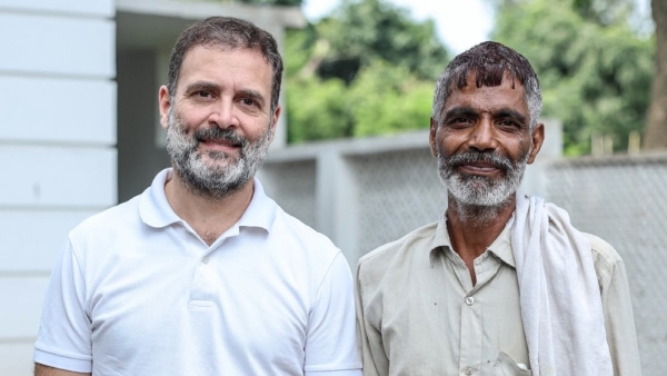Congress leader Rahul Gandhi who had lunch with a vegetable trader and discussed the country