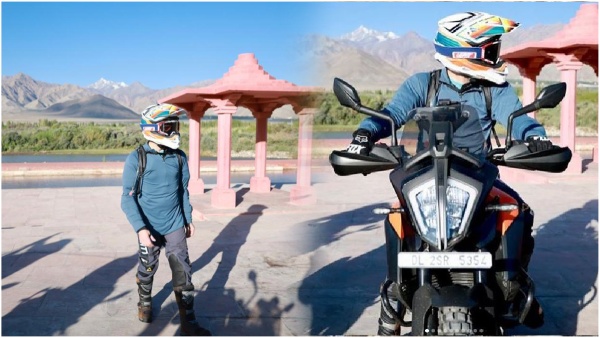 Rahul Gandhi bike riding to Pangong Lake in Ladakh Rahul Gandhi bike riding to Pangong Lake in Ladakh