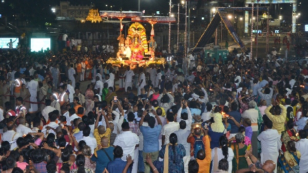 On the auspicious Adhika Masa Shravana Pournami, the monthly Garuda Seva was observed in Tirumala. 