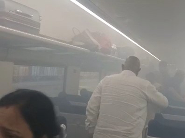 Huge smoke explodes in tirupati to secunderabad vande bharat train