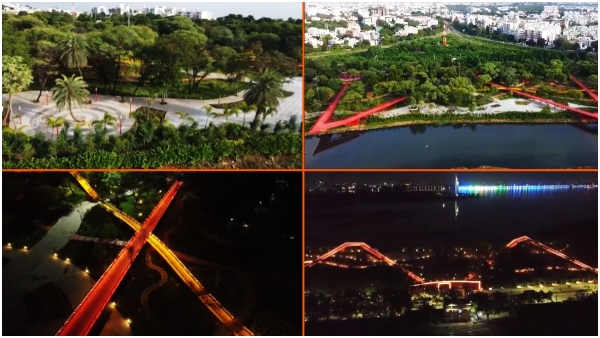 Minister KTR posted the video of Lake Front Park on social media