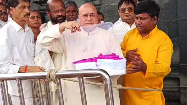 A devotee from has donated 108 Golden Lotuses to Lord Venkateswara of Tirumala A devotee from has donated 108 Golden Lotuses to Lord Venkateswara of Tirumala