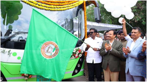 TSRTC launched Electric green metro luxury ac buses in Hyderabad