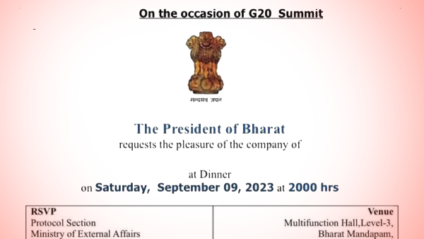 centre used President of Bharat name in G20 invitations before official name change from india 